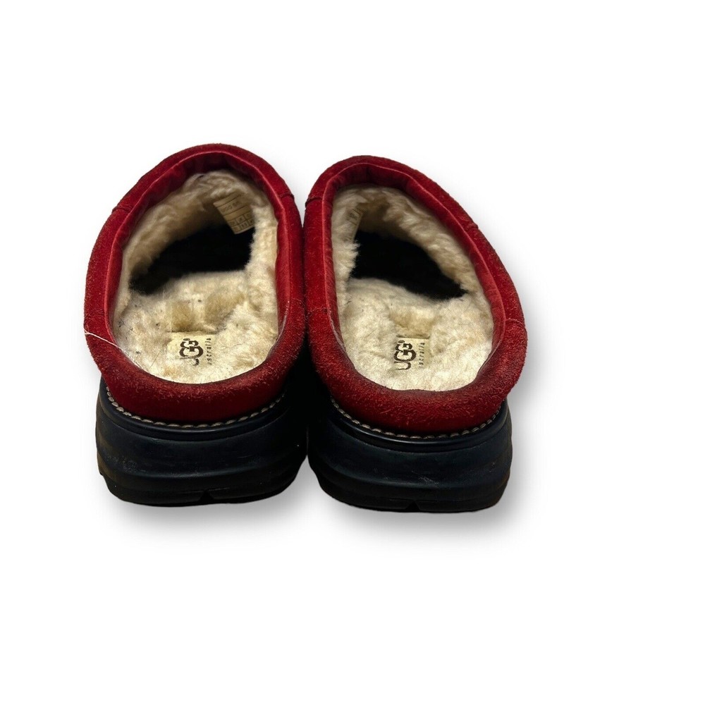 UGG Kohala Shearling Women's Red Suede Shearling Lined Loafers Mules Size 11 - Picture 4 of 8